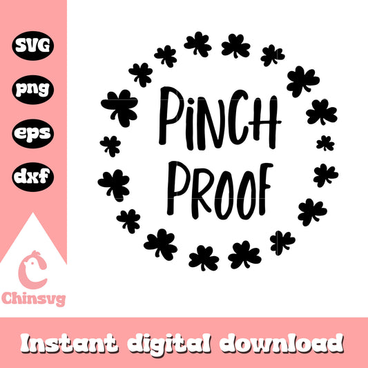 Pinch proof shamrock circle svg, saint patrick's day parade svg