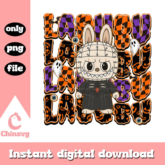 Pinhead labubu doll design png, pinhead character png