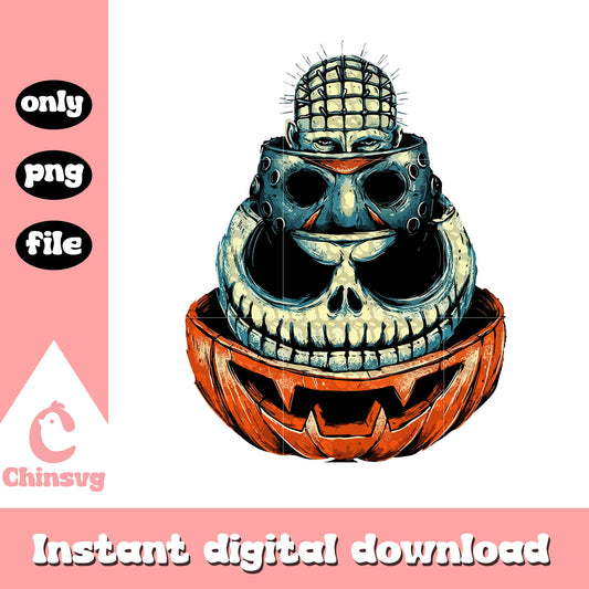 Pinhead pumpkin png, Pinhead character png, pumpkin spooky png