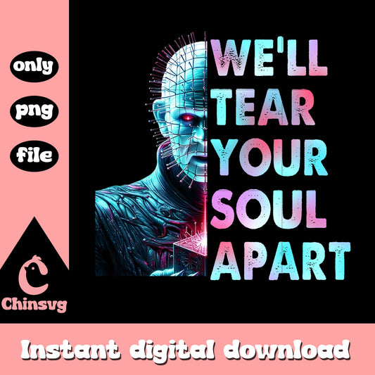 Pinhead we'll tear your soul apart pop art png, pinhead art png