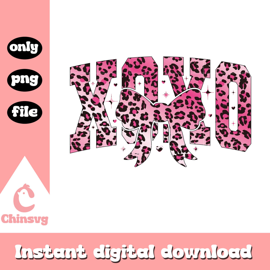 Pink Glitter leopard XOXO Valentine_s PNG – Chinsvg