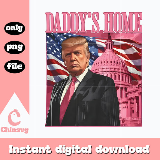 Pink donald trump daddy's home design png, trump 2024 png​
