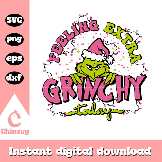 Pink feeling extra grinchy today christmas svg, feeling grinchy​ svg