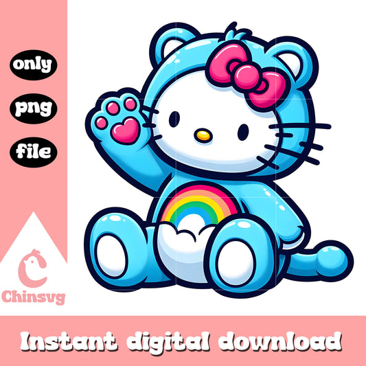 Pink bashful heart bear hello kitty png, care bears png