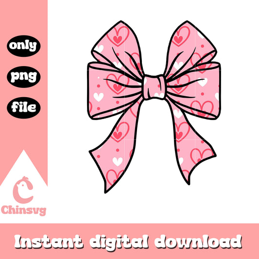Pink bow heart shape valentine png, heart shape png, valentine png