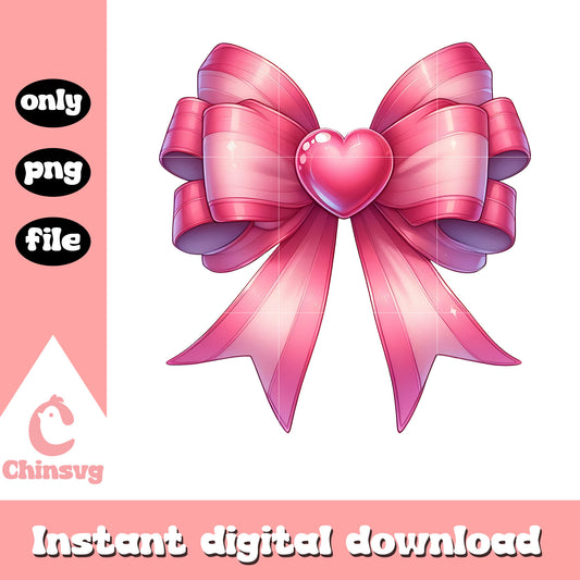 Pink bow valentine design png, valentine bow png, valentine png