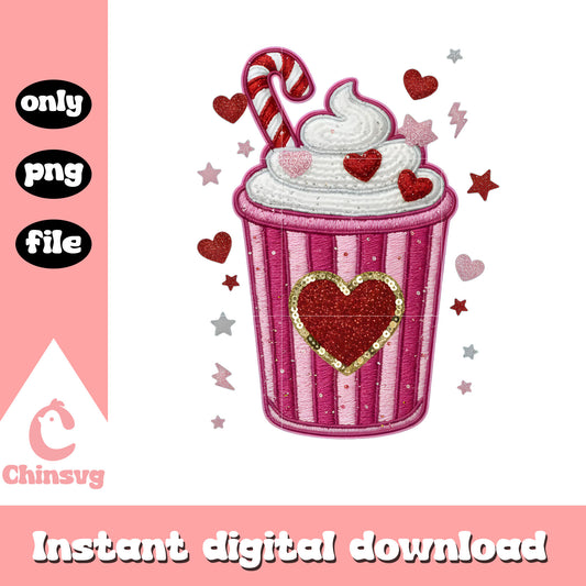 Pink cake valentine crochet png, valentines day love png