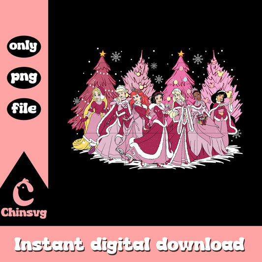 Pink christmas tree disney princess png, disney cartoon png
