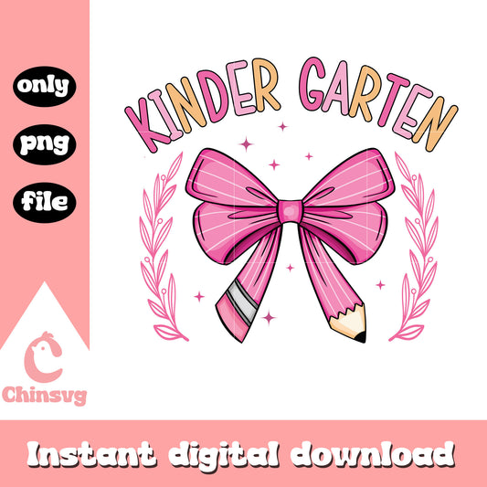 Pink coquette bow kindergarten design png, school days png