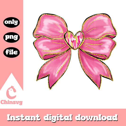 Pink coquette bow valentine png, coquette bow png, valentine png