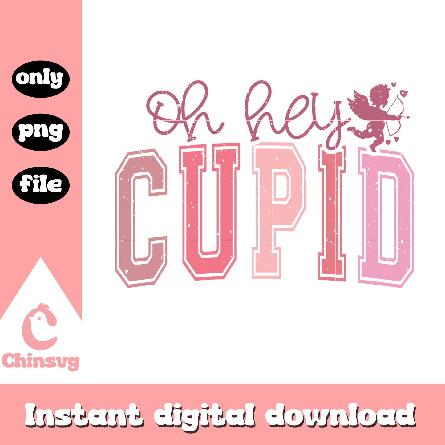 Pink cupid logo valentine png, valentines day cupid png