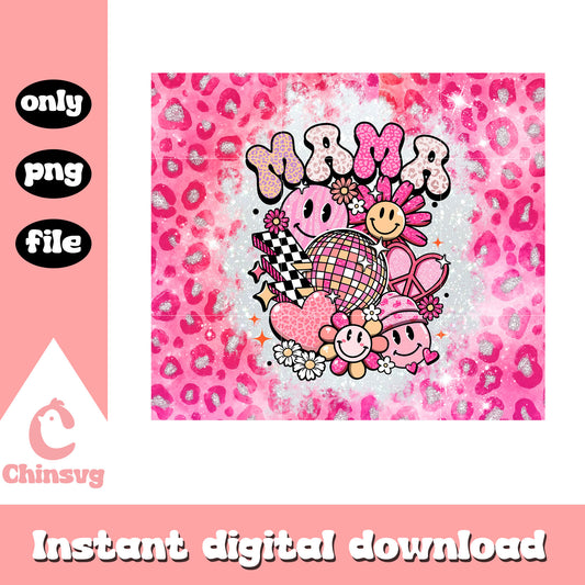 Pink disco valentine mama png, disco ball png, valentine png