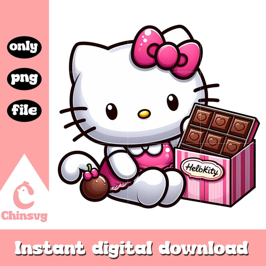 Pink hello kitty and chocolate box png, hello kitty png