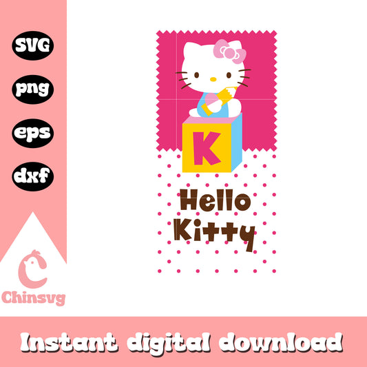 Pink hello kitty and k alphabet svg, pink hello kitty svg
