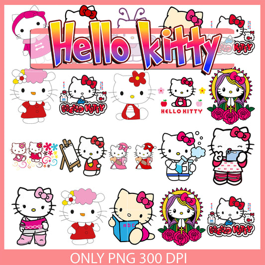 Pink hello kitty bundle design svg, hello kitty bow svg