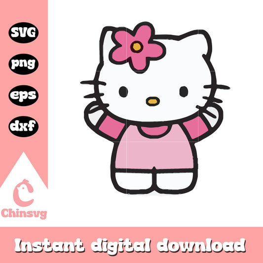 Pink hello kitty costume svg, hello kitty costume svg, kitty cat svg
