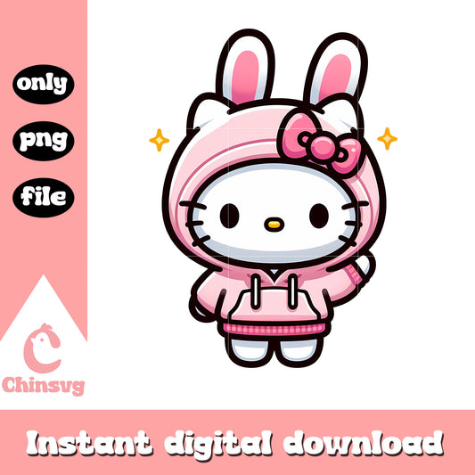 Pink hello kitty easter day png, hello kitty costume​ png