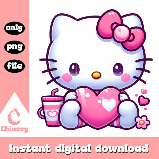 Pink hello kitty valentine gift png, hello kitty png, valentine day png
