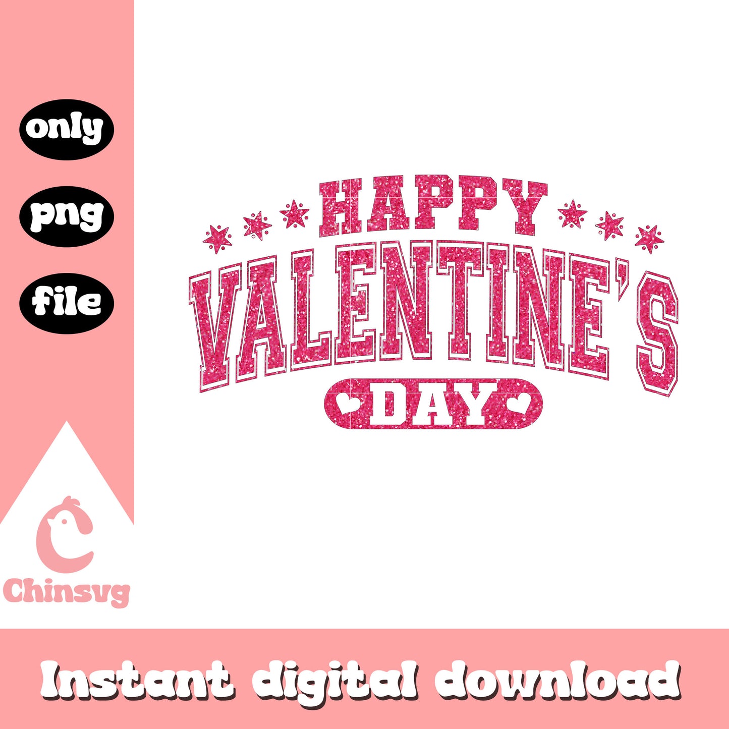 Pink logo valentine design png, valentine love day​​​​​ png