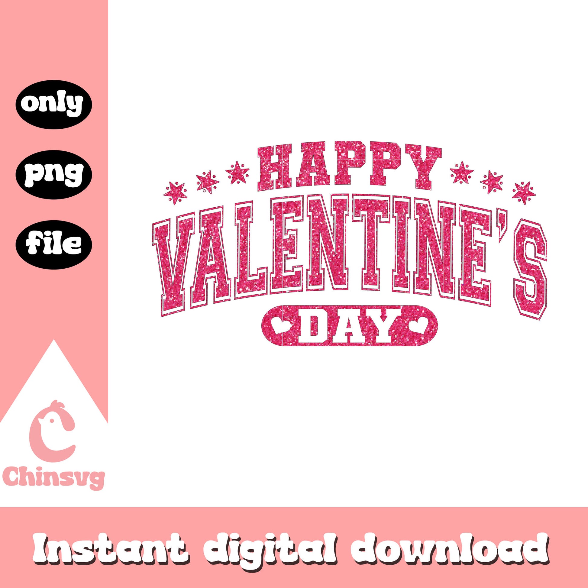 Pink logo valentine design png, valentine love day​​​​​ png