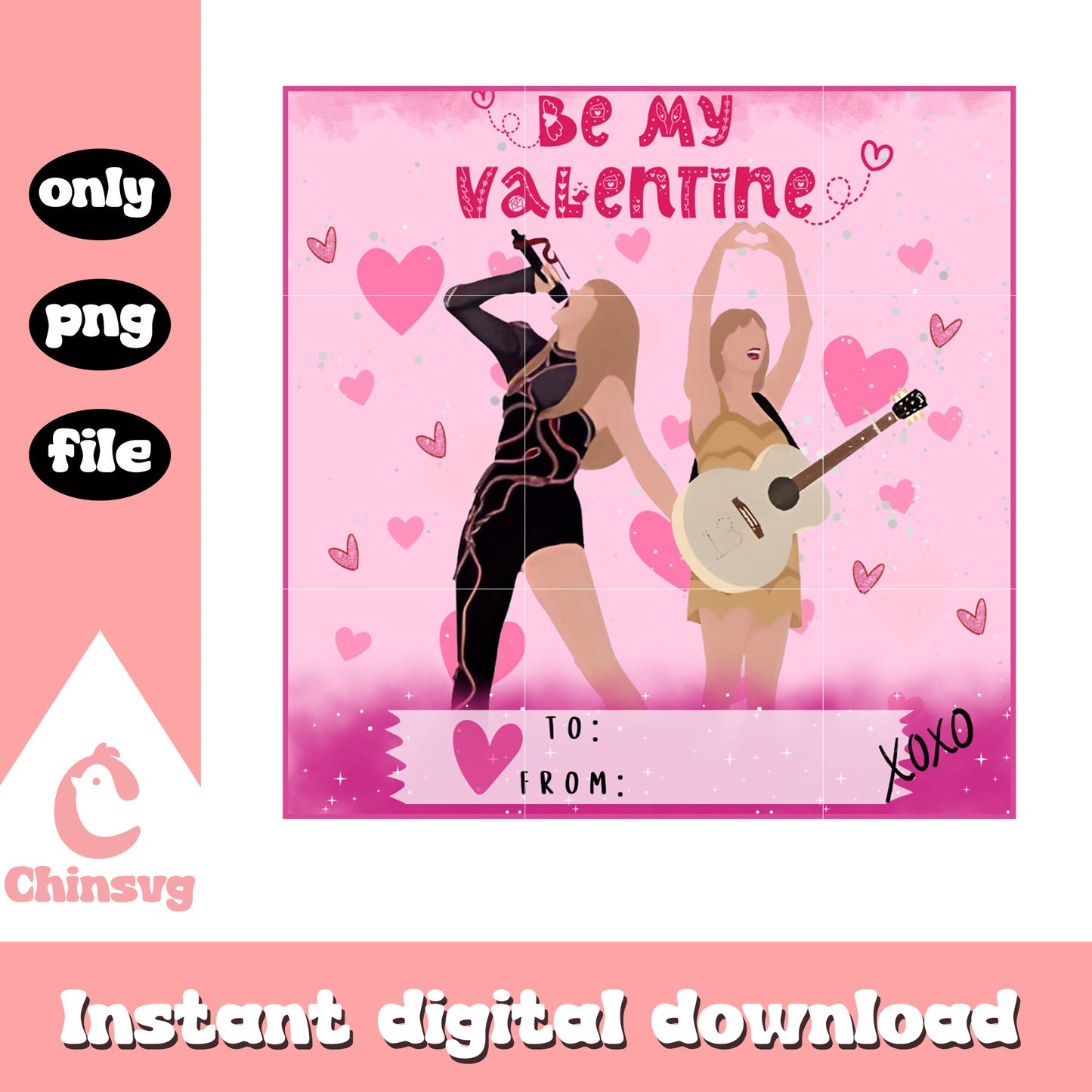 Pink love girls music png, valentines day music​​​​ png
