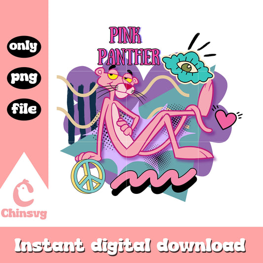 Pink panther with heart clipart design png, pink panther plush png