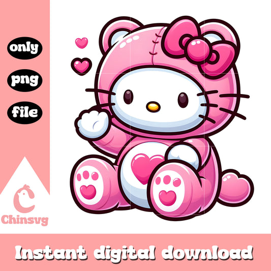 Pink tenderheart bear hello kitty png, care bear costume png