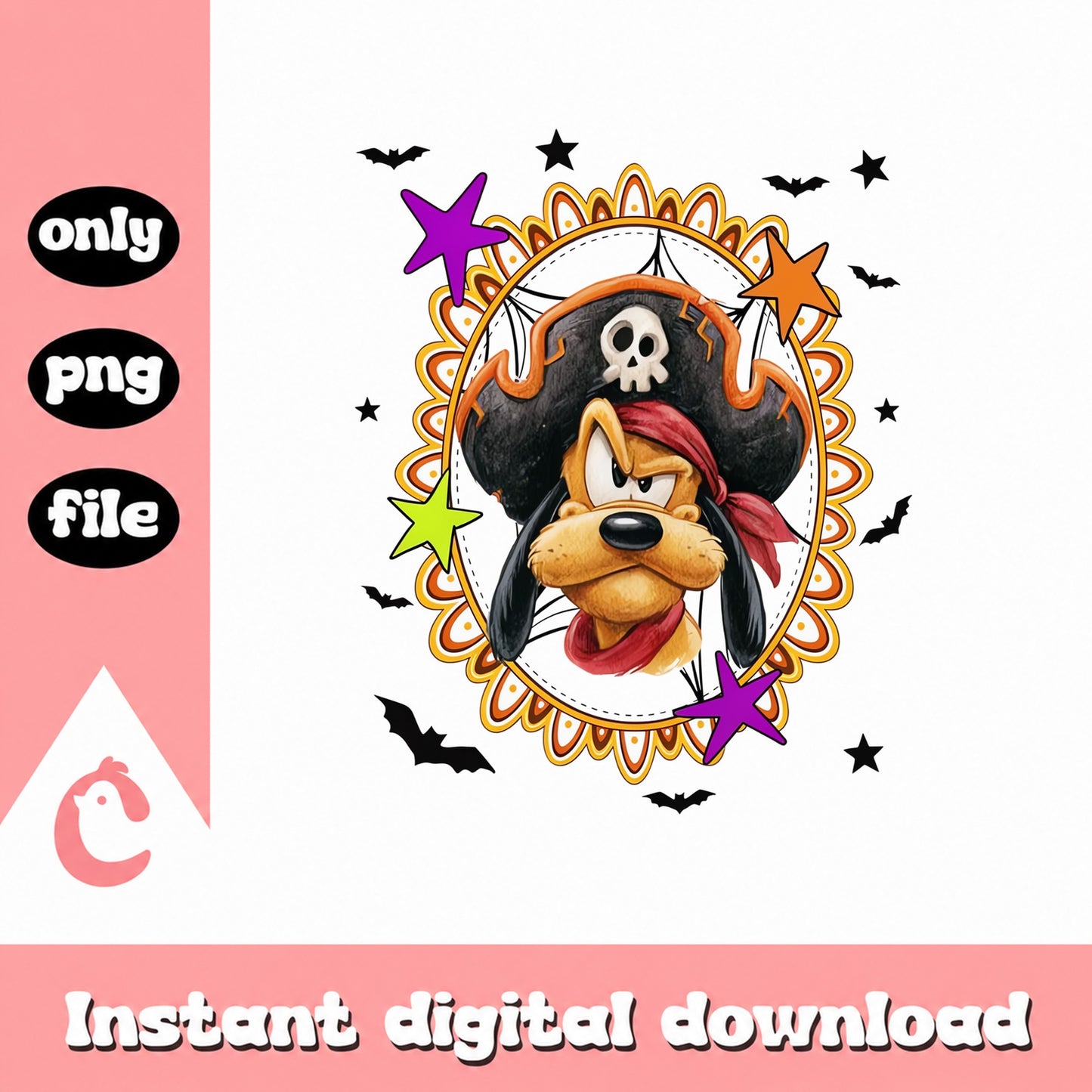 Pirate Dog Halloween PNG, Cute Spooky Dog, Halloween PNG File