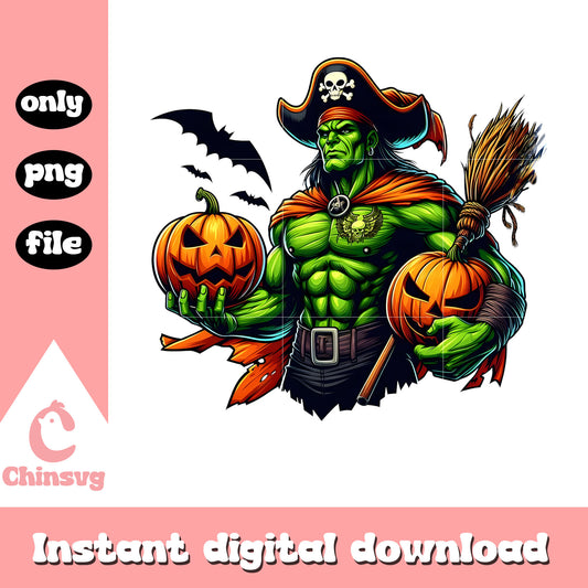 Pirate hulk hand pumpkin halloween png, marvel hulk png
