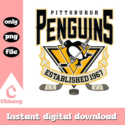 Pittsburgh Penguins hockey 1967 design svg, hockey nfl svg