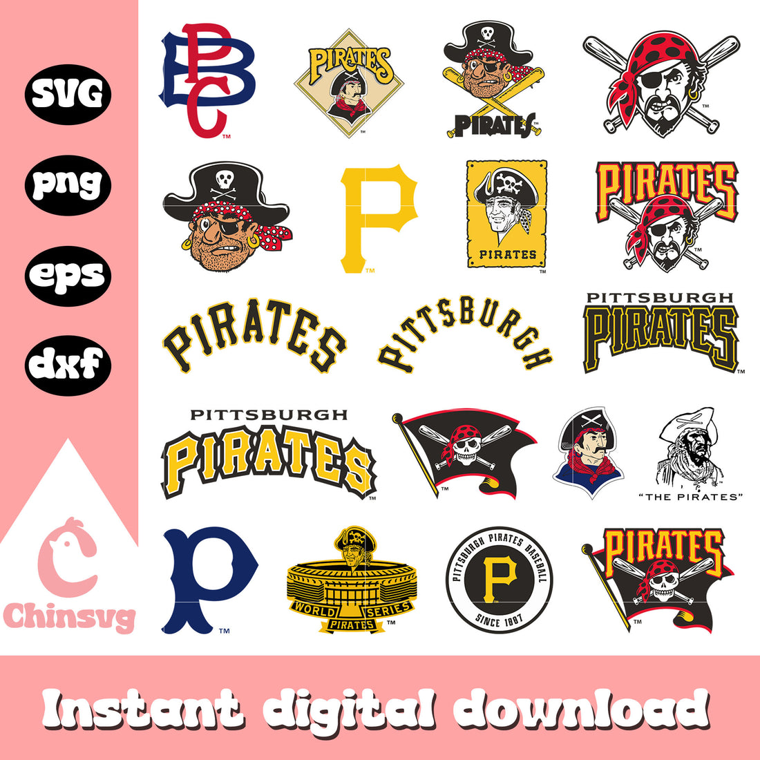 Pittsburgh pirates logo design bundle svg, pittsburgh pirates svg – Chinsvg