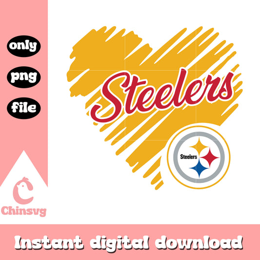 Pittsburgh steelers heart shaped football logo svg, pittsburgh steelers sticker svg