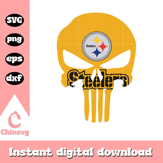 Pittsburgh steelers  skull logo design svg, nfl logos svg