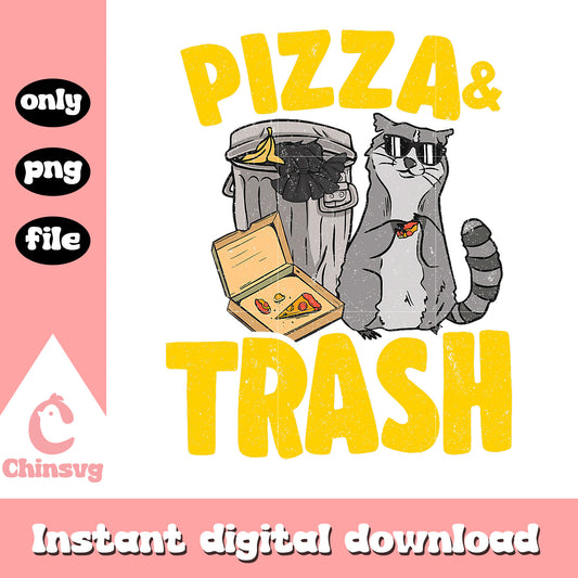 Pizza and trash design png, baby racoon png, pizzaa png