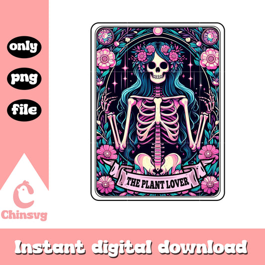 Plant and skeleton tarot card png, the plant png, tarot png