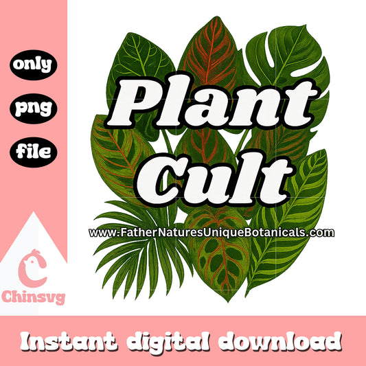 Plant cult logo design png, trending png, plant lover png