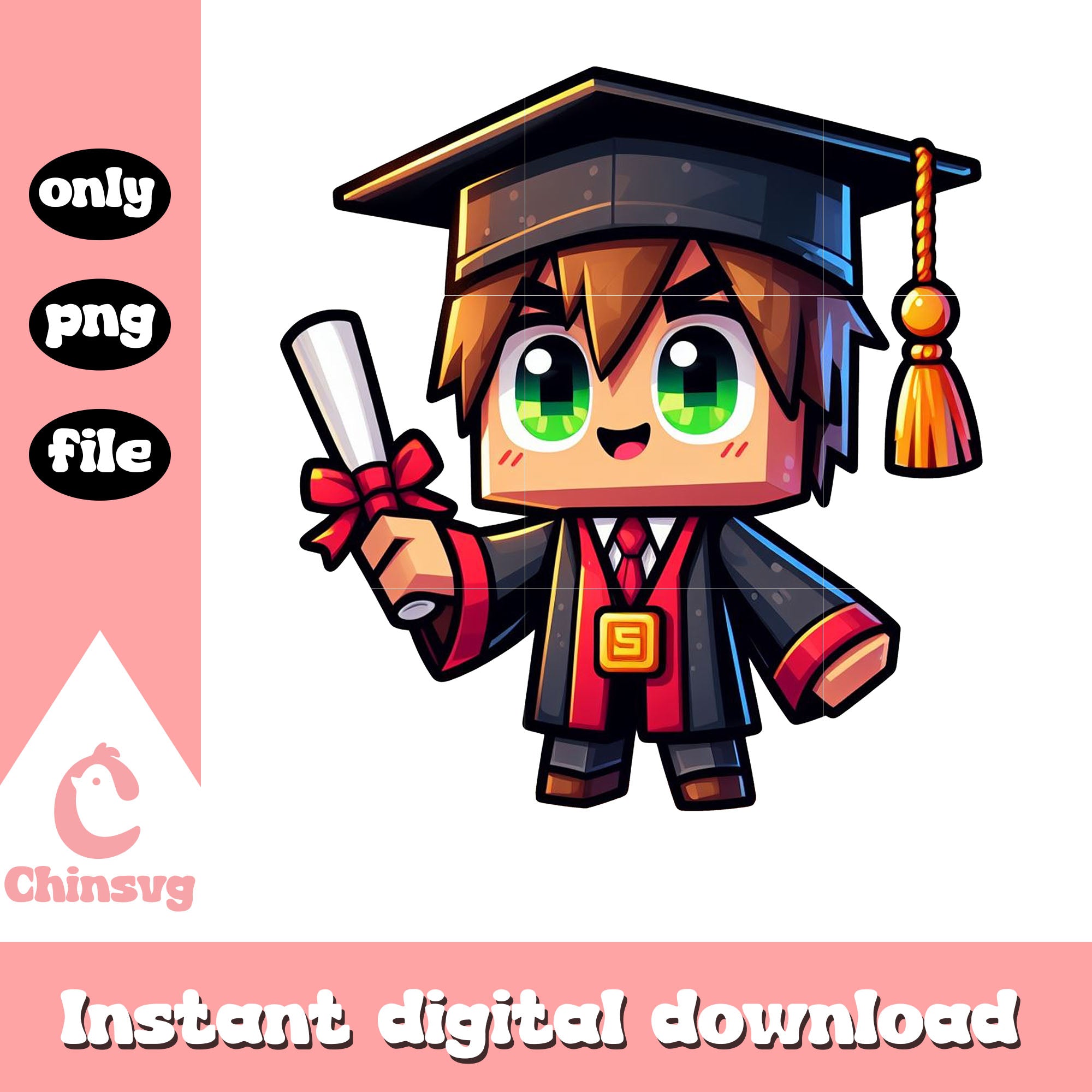 Minecraft Graduate Vector Files Player minecraft cute design graduation png, design day graduation png ...