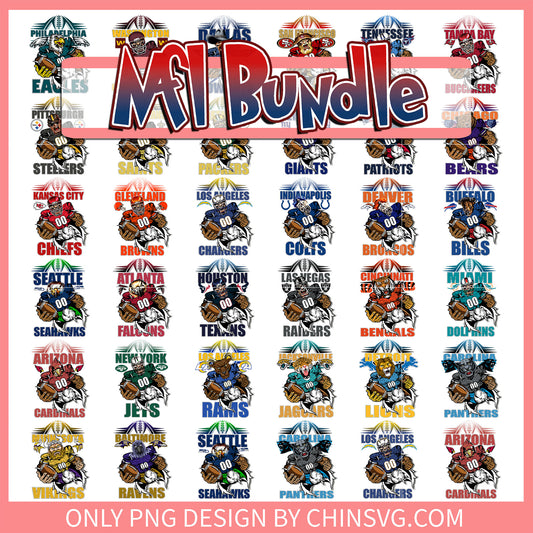 Player nfl teams design bundle png, logo nfl football​ png