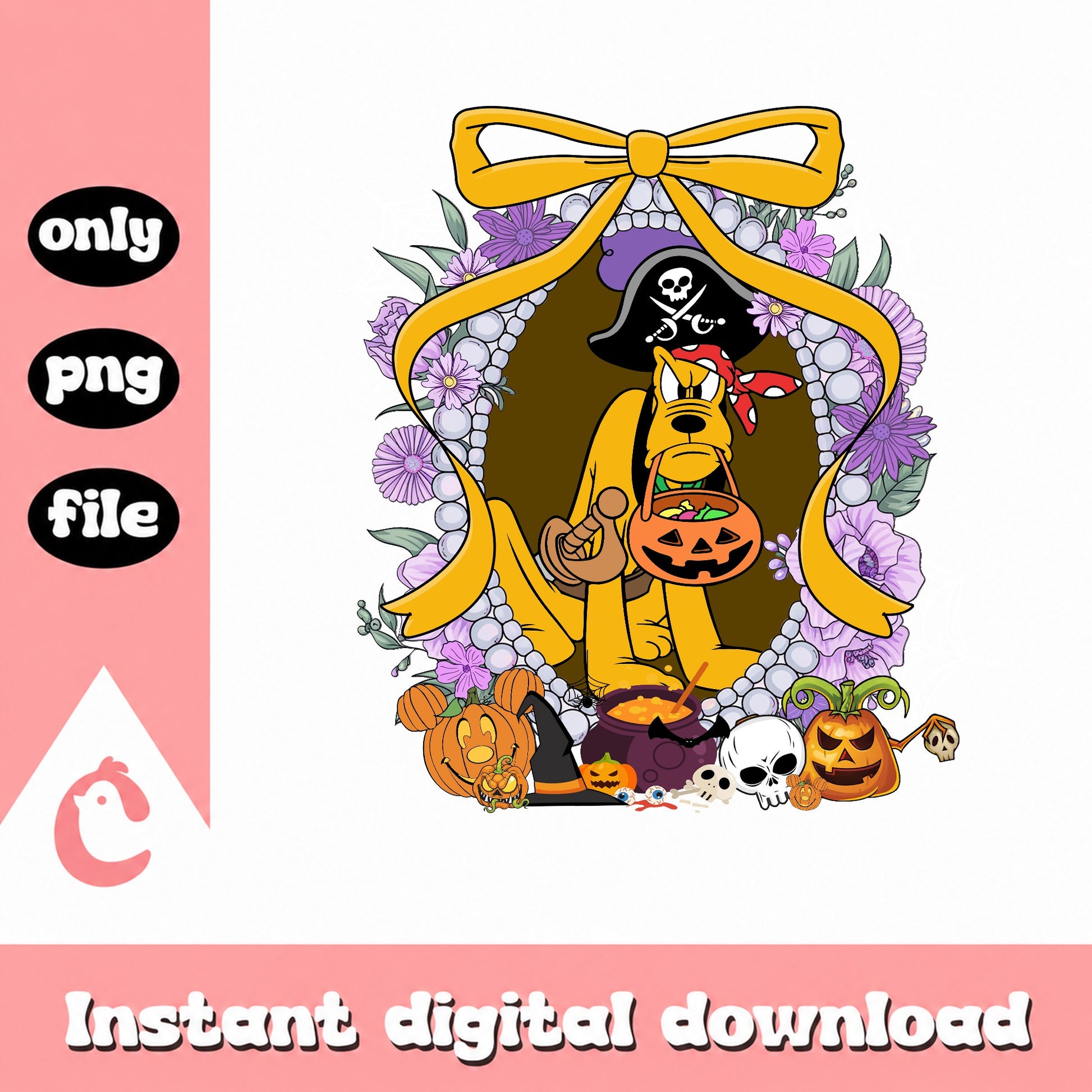 Pluto Dog Halloween Pirate PNG, Disney Halloween PNG, Trick Or Treat PNG