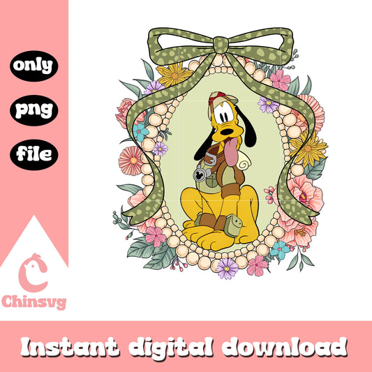 Pluto dog character mirror png, disney png, animal kingdom png