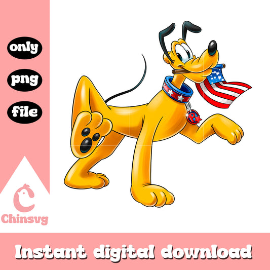 Pluto dog disney america flag png, Pluto dog america flag png