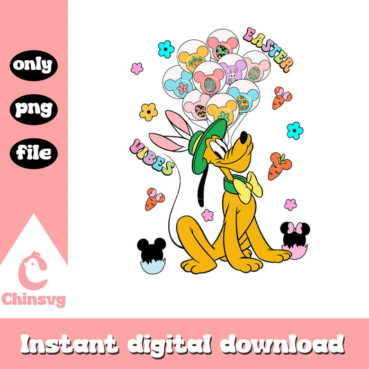 Pluto dog easter vibes png, disney easter png, disney png