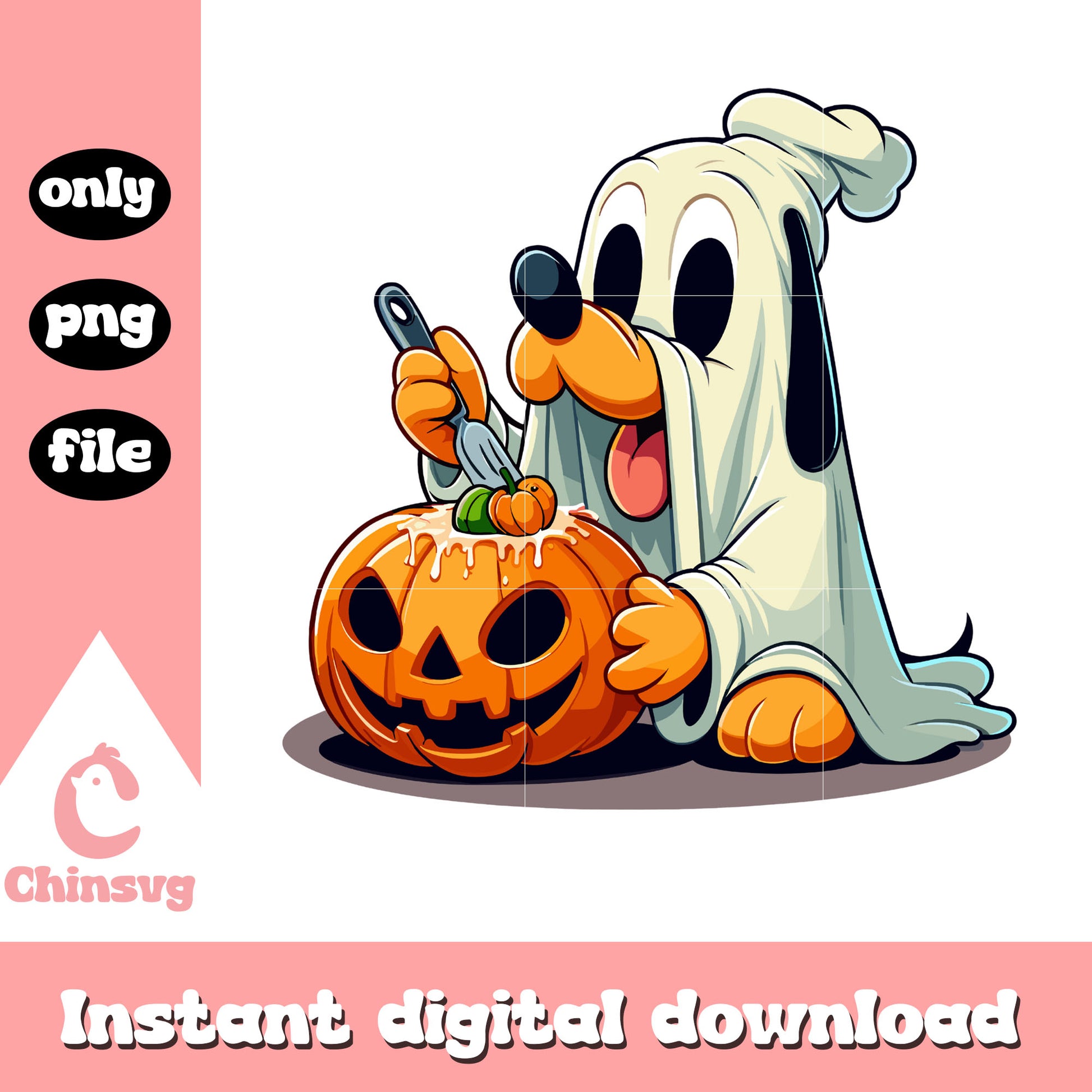 Pluto dog pumpkin trick or treat png, disney halloween png