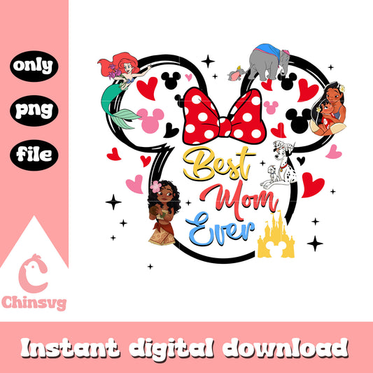 Pocahontas best mom ever png, disney princess png, minnie head png