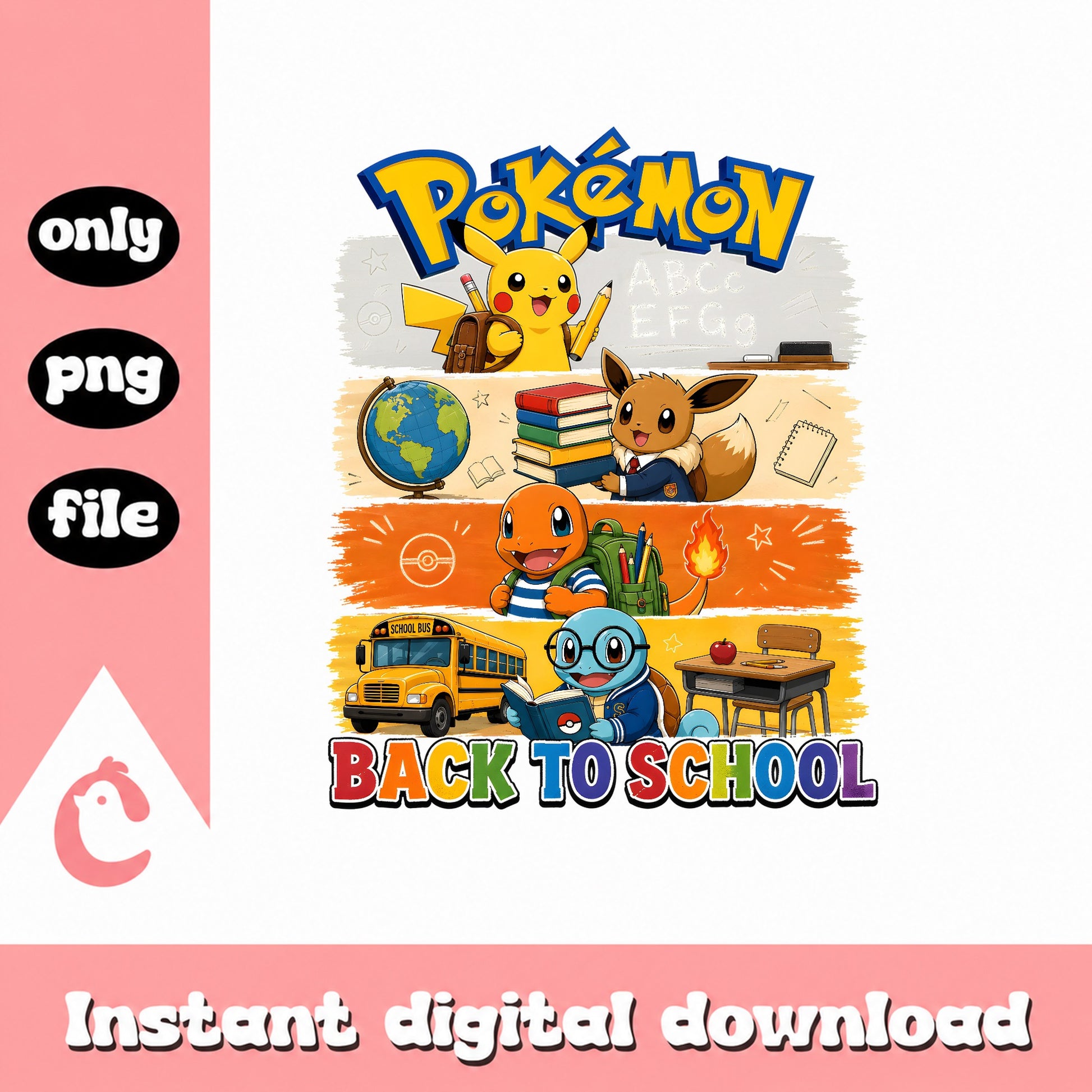 Pokemon Back To School PNG, Pikachu School Clipart, PNG File
