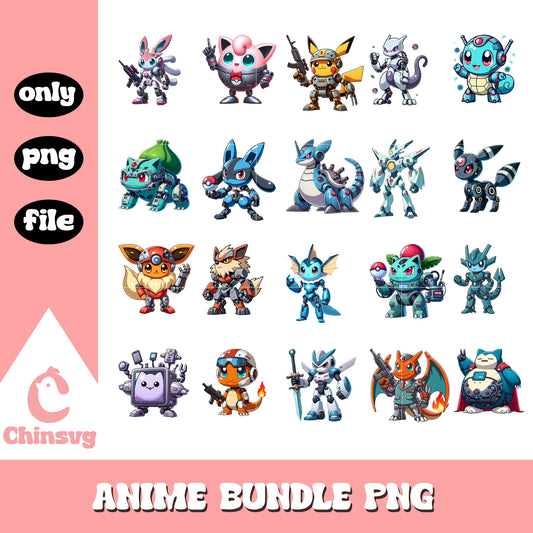 Pokemon robot deisgn bundle png