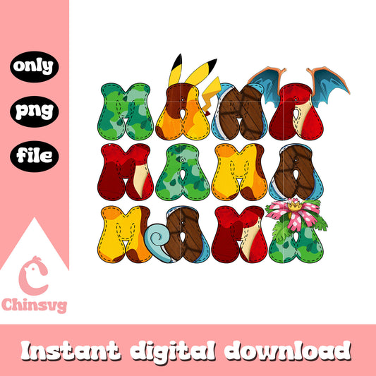 Pokemon character mama font design png, pokemon png, mama png
