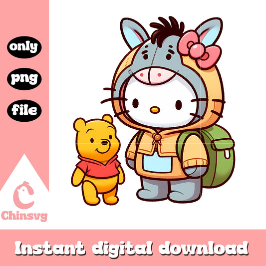 Pooh and eeyore kitty cat costume png, sanrio hello kitty png