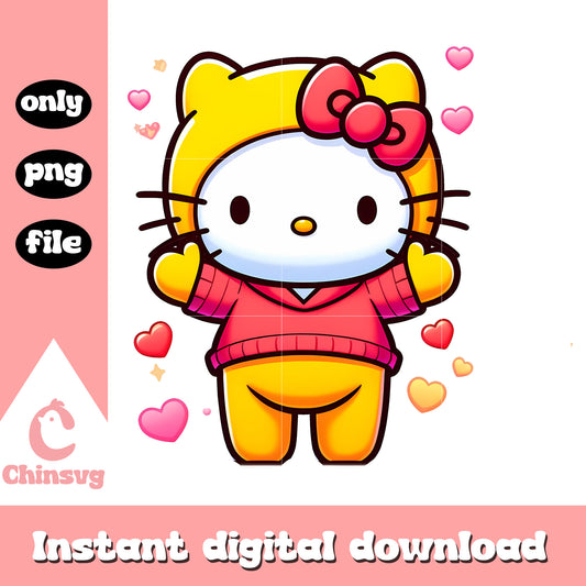 Pooh bear hello kitty costume png, winnie the pooh png, cartoon png