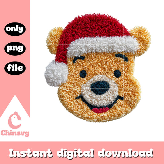 Pooh bear patchwork design png, winnie the pooh png